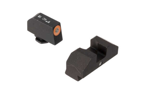 XS Sights F8 night sights for Glock 42 / Glock 43 handguns feature a large, high vis orange outline front sight for rapid acquisition